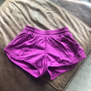 purple lululemon shorts